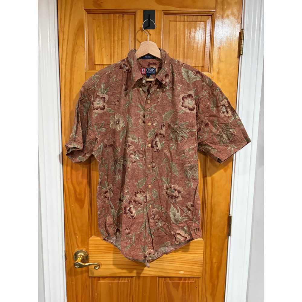 Vintage Chaps Ralph Lauren Floral Button Down Shirt Men’s Large 100% Cotton